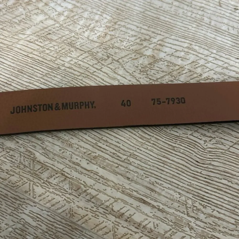 Johnston & Murphy Brown Genuine Leather Belt Made in Italy Size 40 Dress Casual